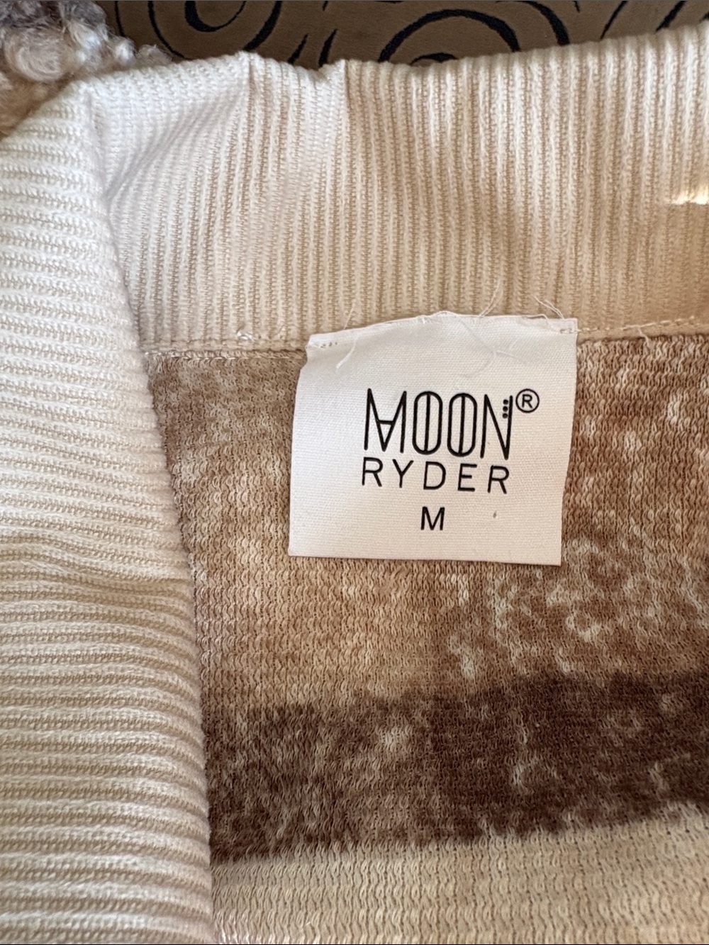 MOON RYDER Plaid Sherpa Teddy Jacket in Khaki Plaid gorgeous - Picture 5 of 6